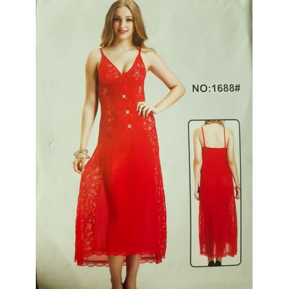 New Red Sexy Long Nightie For Her  - Hot &amp; Sexy Lingerie and Nightwear - Best Price in Pakistan - HitShop.pk